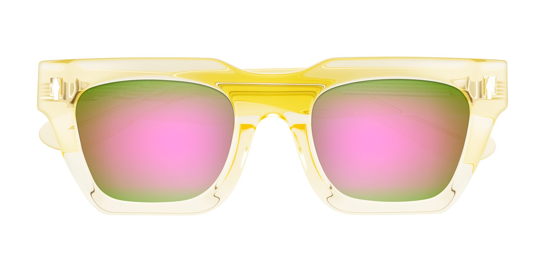 Folded Front of Padulla in Champagne with Pink Mirrored Lenses
