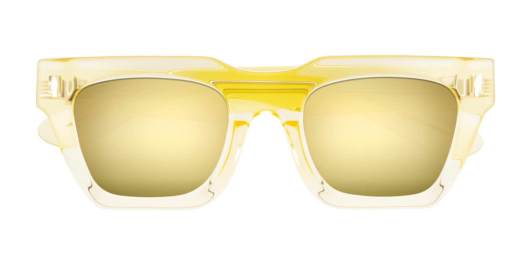 Folded Front of Padulla in Champagne with Gold Mirrored Lenses