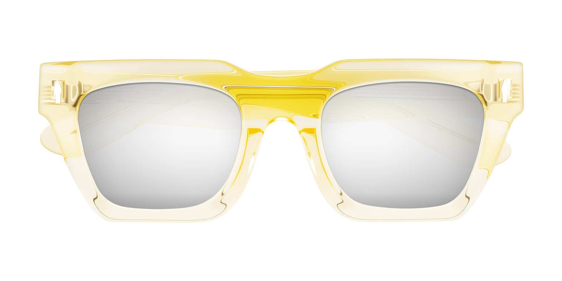 Folded Front of Padulla in Champagne with Silver Mirrored Lenses