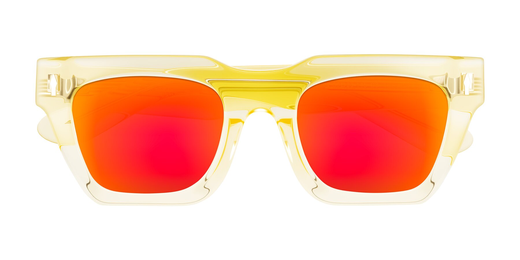 Folded Front of Padulla in Champagne with Red Gold Mirrored Lenses