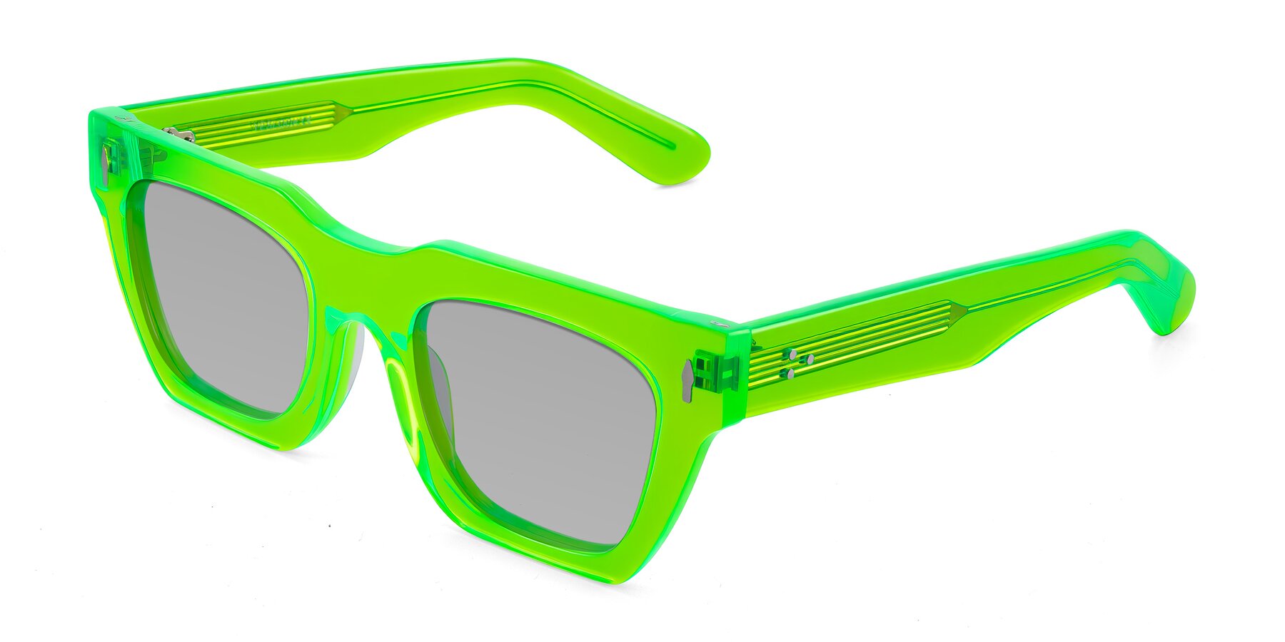 Angle of Padulla in Neon Green with Light Gray Tinted Lenses