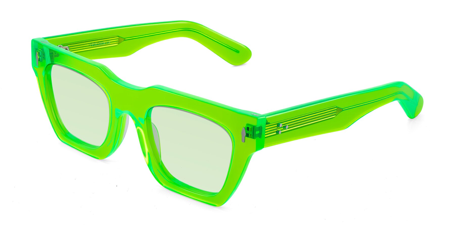 Angle of Padulla in Neon Green with Light Green Tinted Lenses