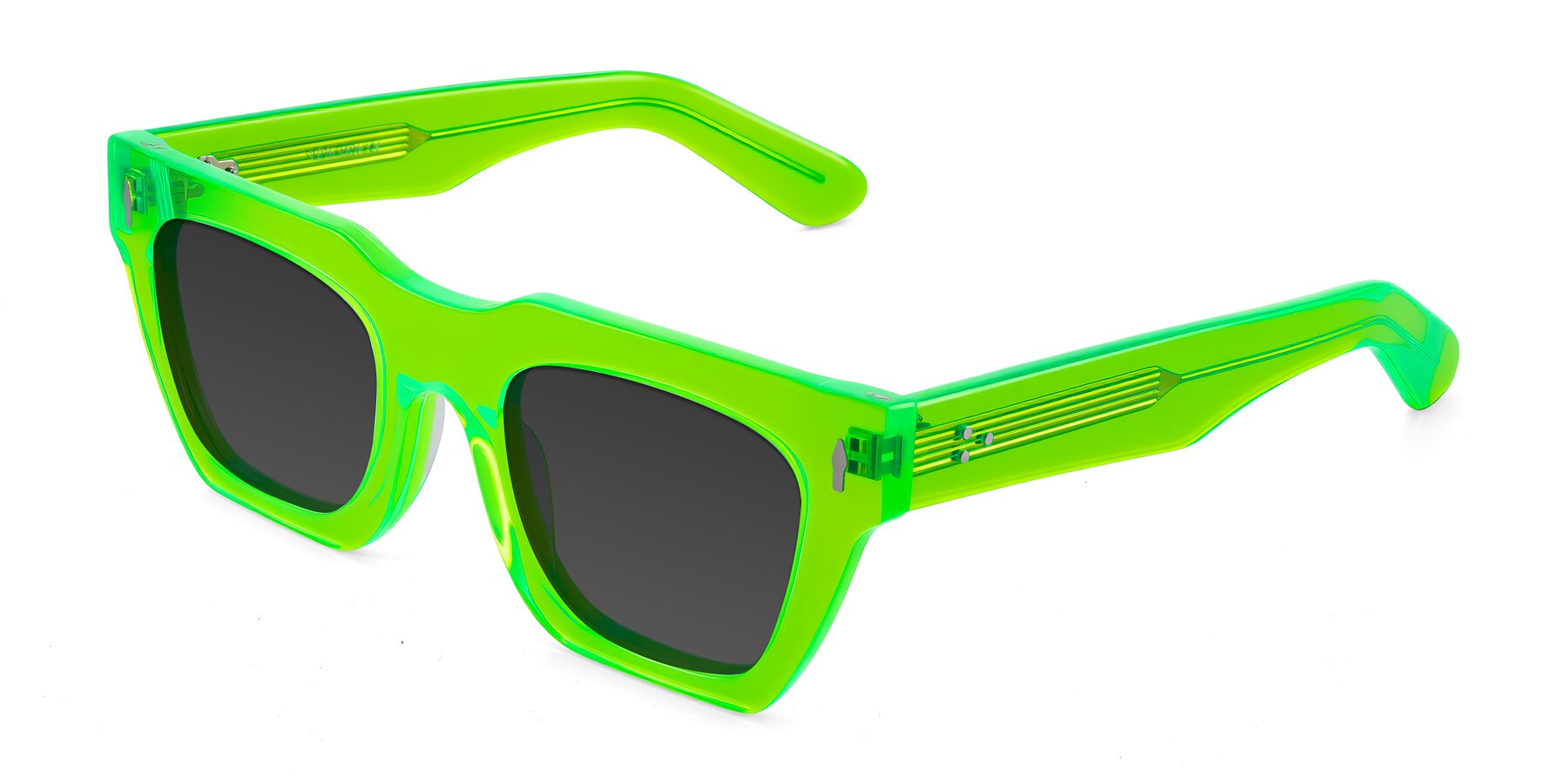 Angle of Padulla in Neon Green with Gray Tinted Lenses