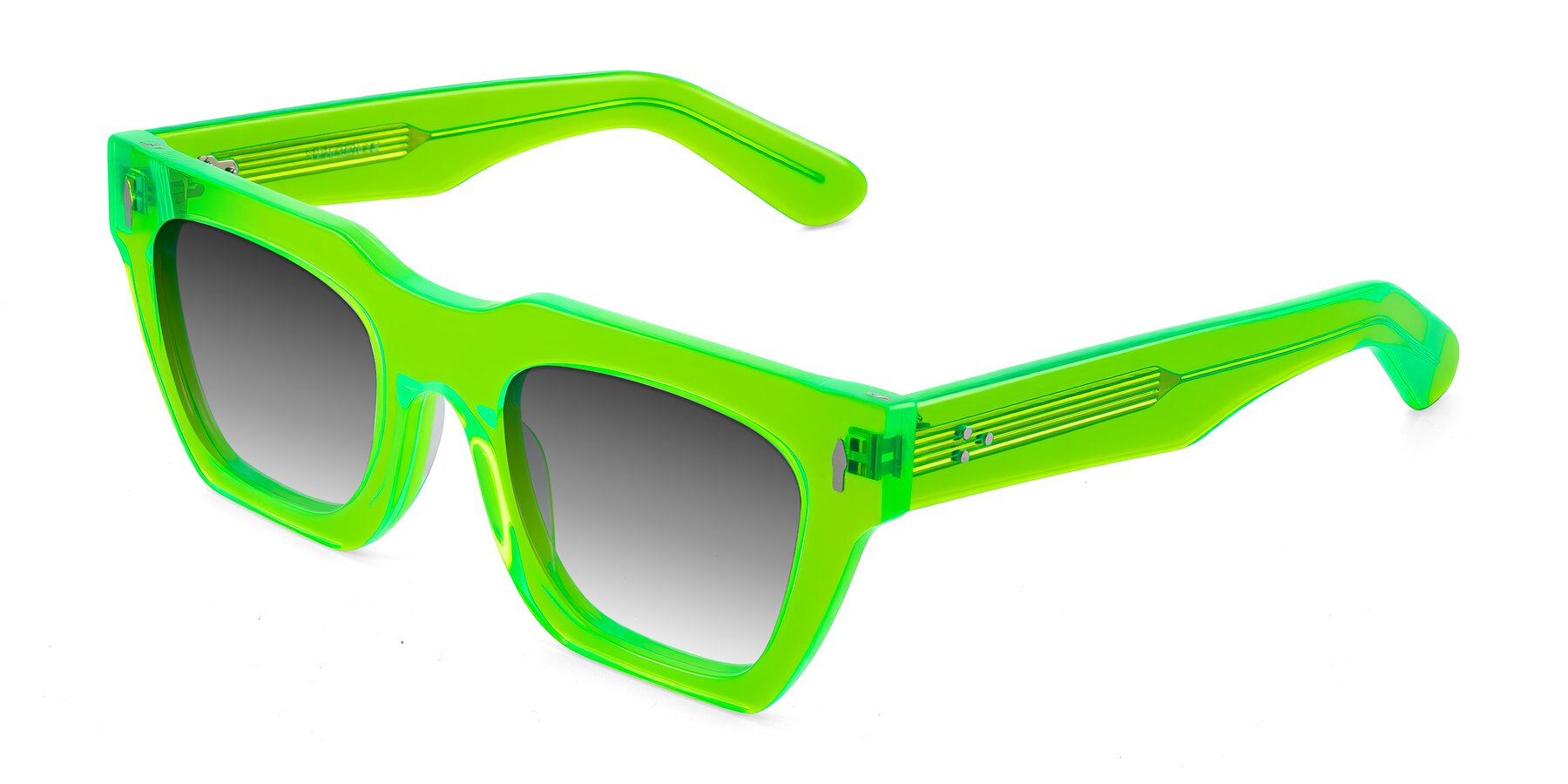 Angle of Padulla in Neon Green with Gray Gradient Lenses