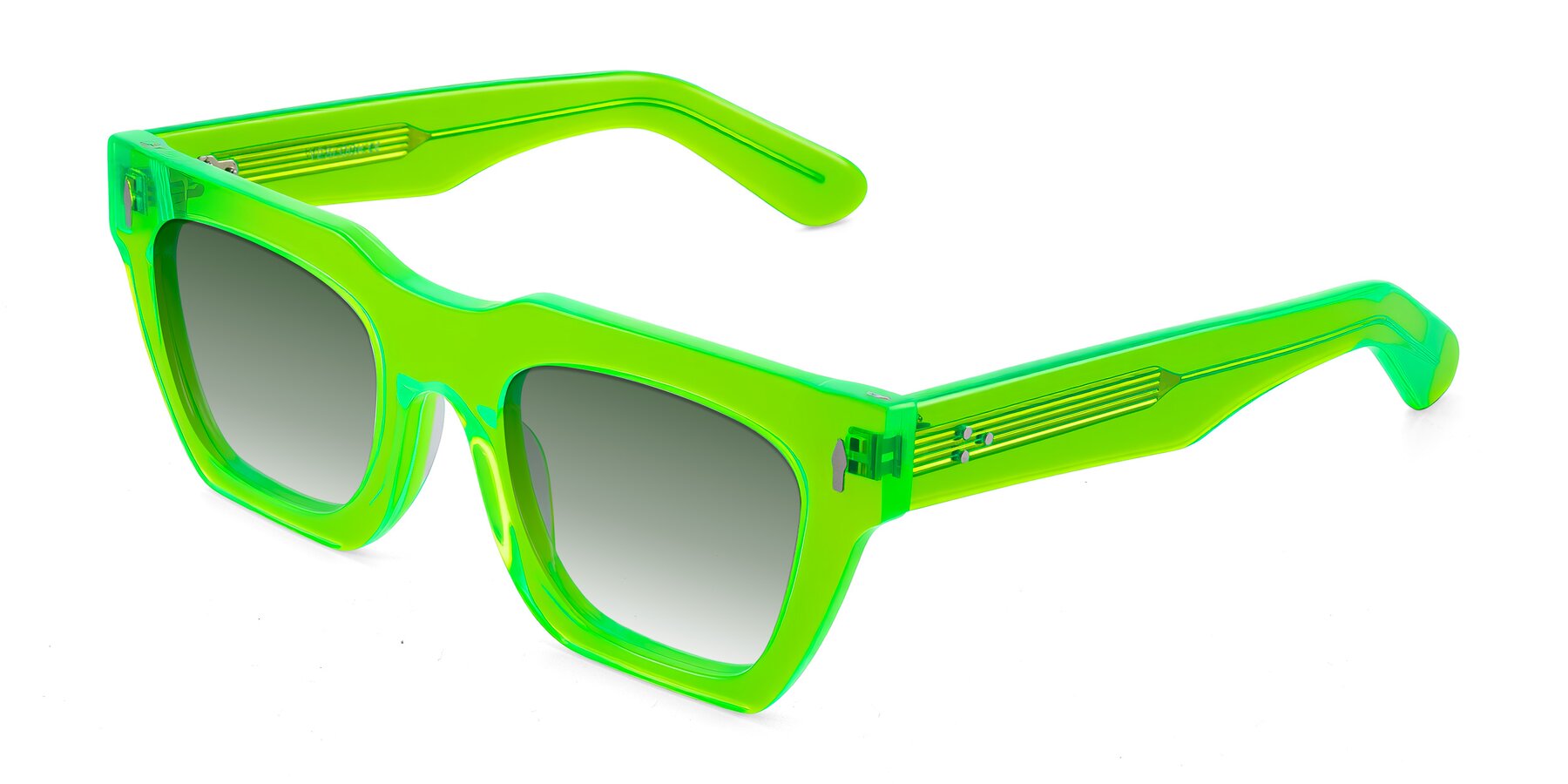 Angle of Padulla in Neon Green with Green Gradient Lenses