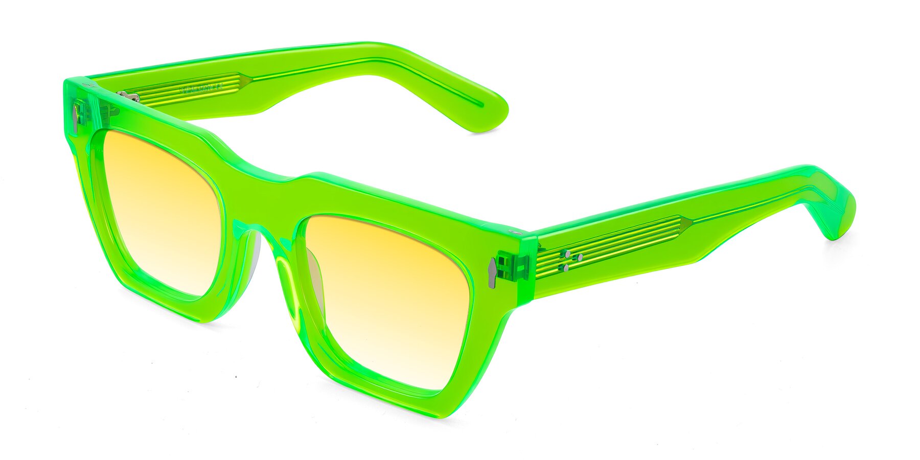 Angle of Padulla in Neon Green with Yellow Gradient Lenses