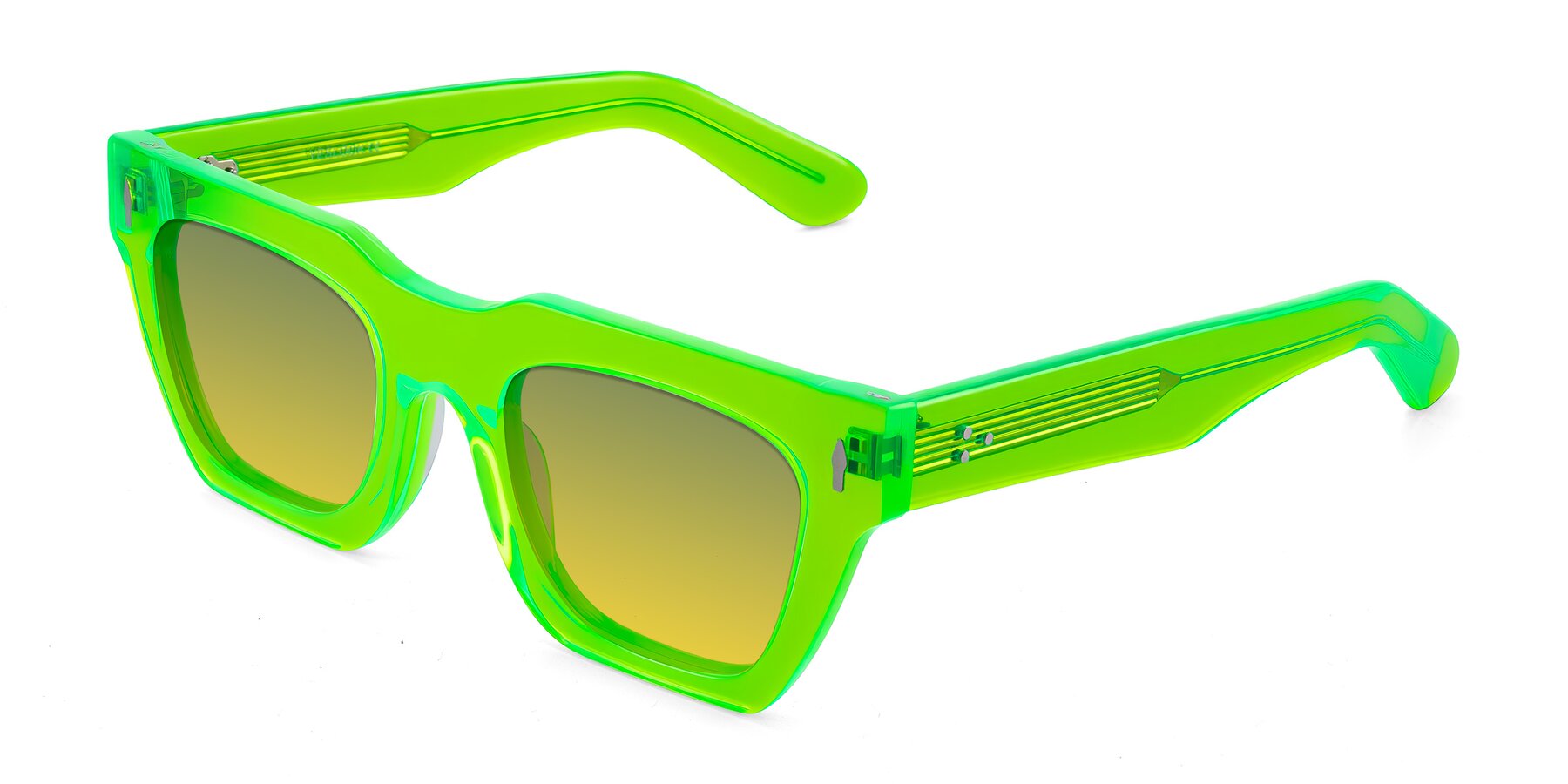 Angle of Padulla in Neon Green with Green / Yellow Gradient Lenses