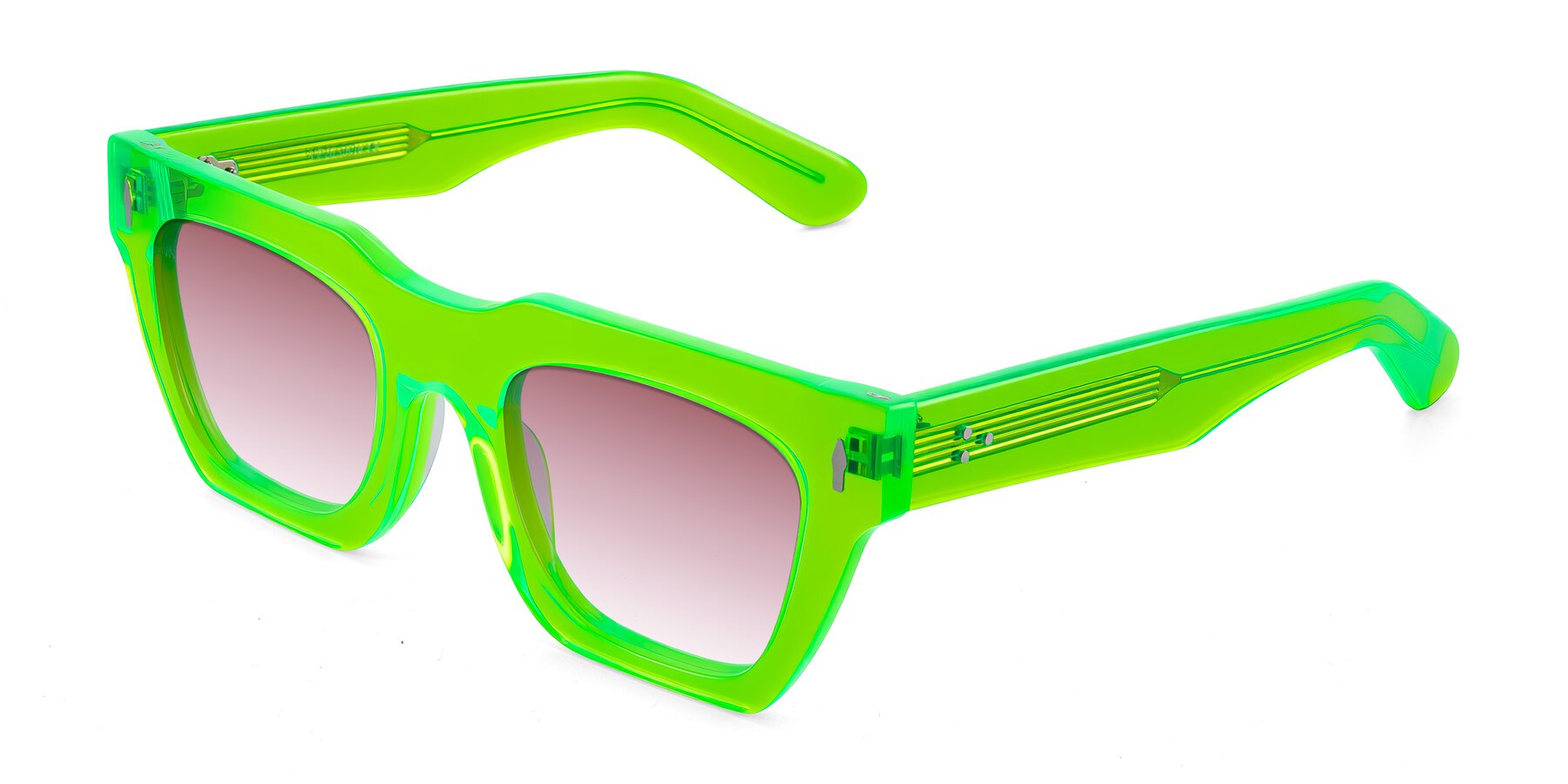 Angle of Padulla in Neon Green with Garnet Gradient Lenses