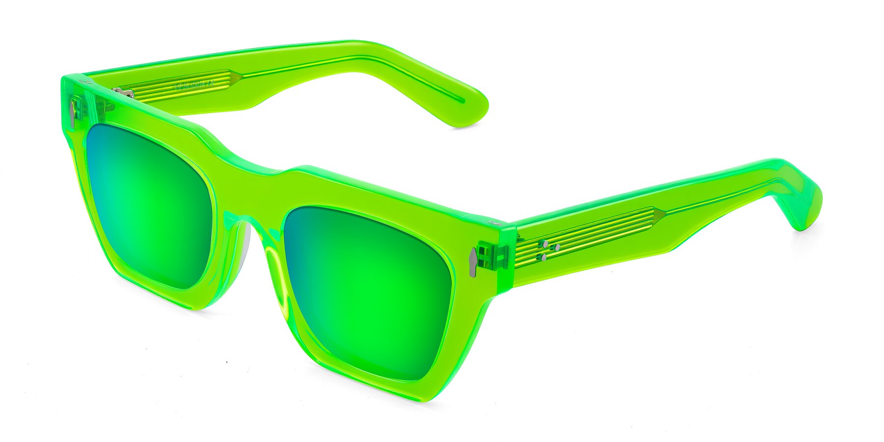 Angle of Padulla in Neon Green with Green Mirrored Lenses