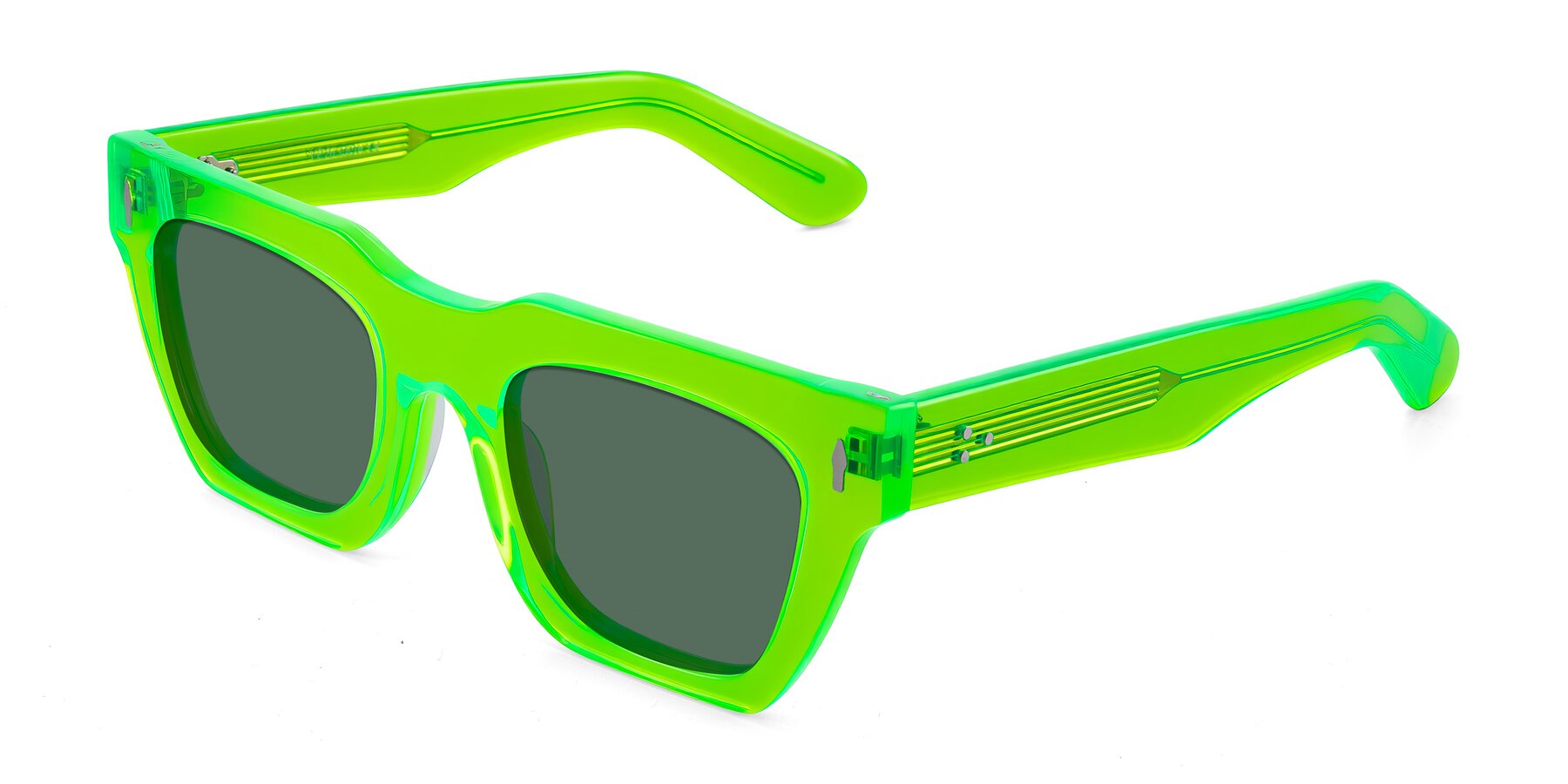 Angle of Padulla in Neon Green with Green Polarized Lenses