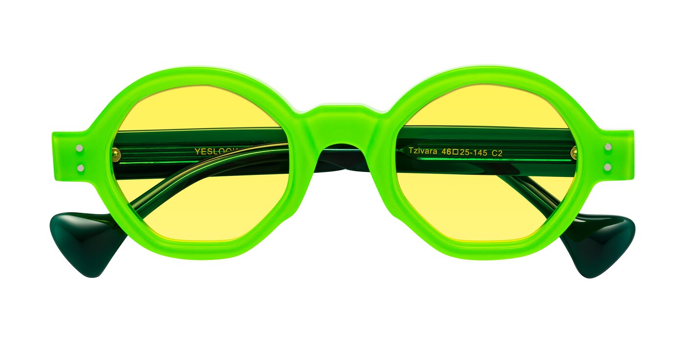 Tzivara - Neon Green Tinted Sunglasses