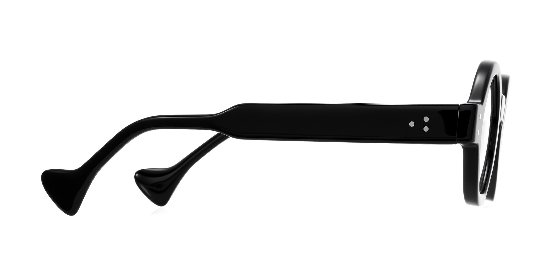 Side of Tzivara in Black with Clear Eyeglass Lenses