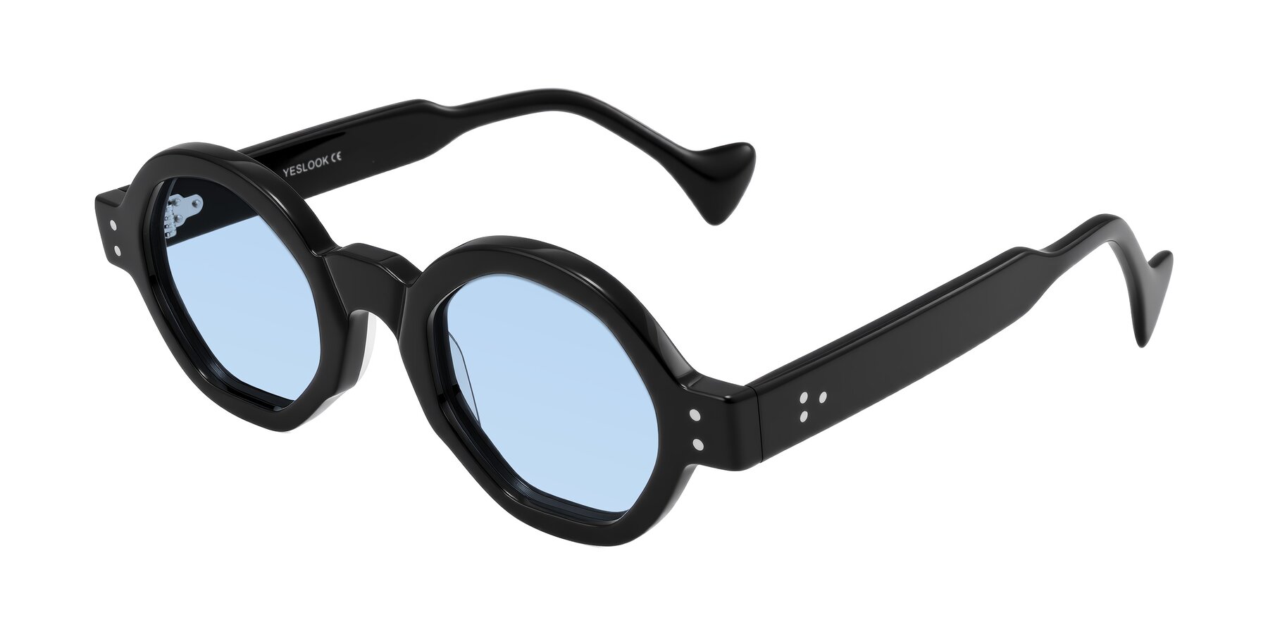 Angle of Tzivara in Black with Light Blue Tinted Lenses