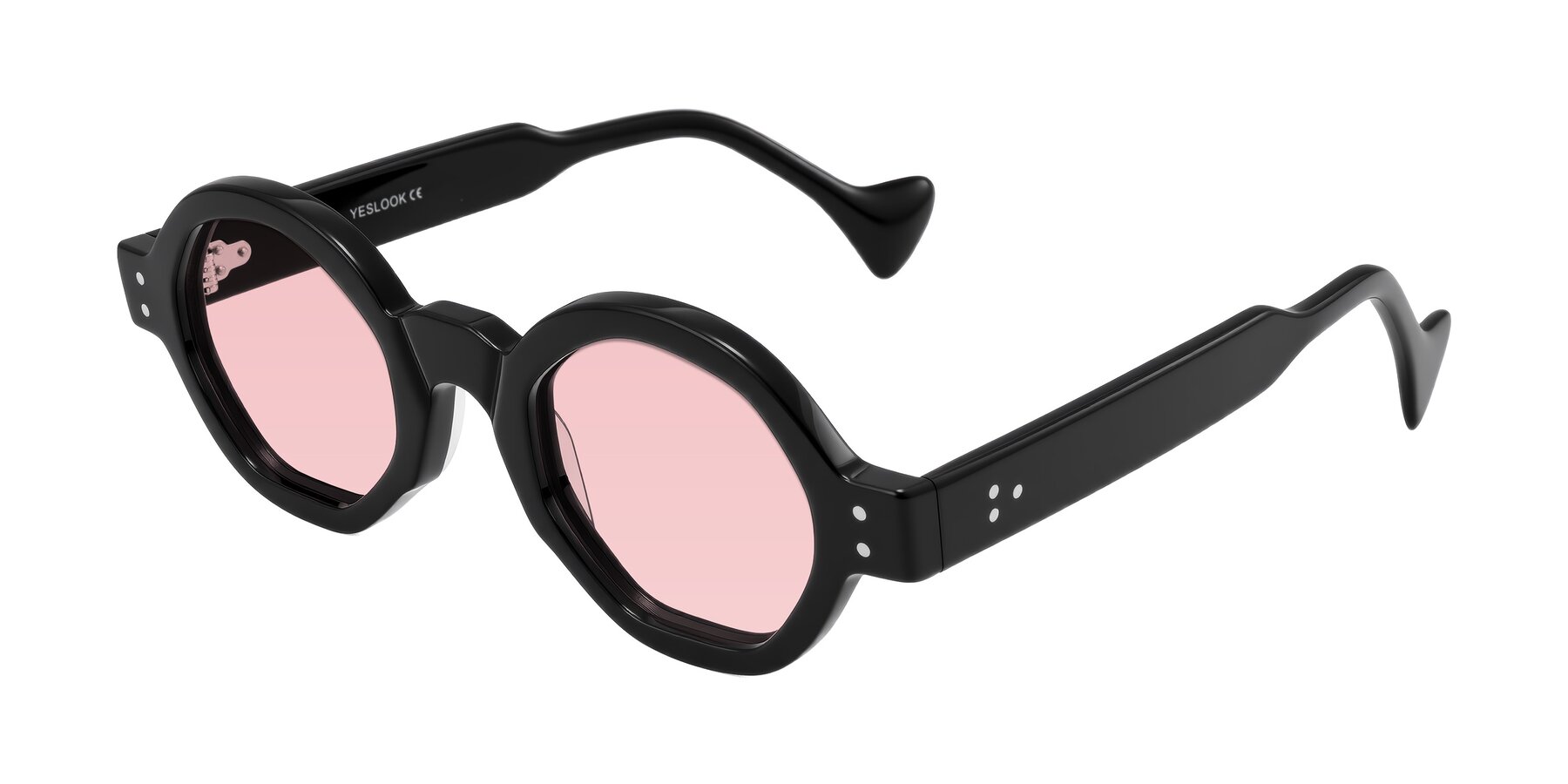 Angle of Tzivara in Black with Light Garnet Tinted Lenses