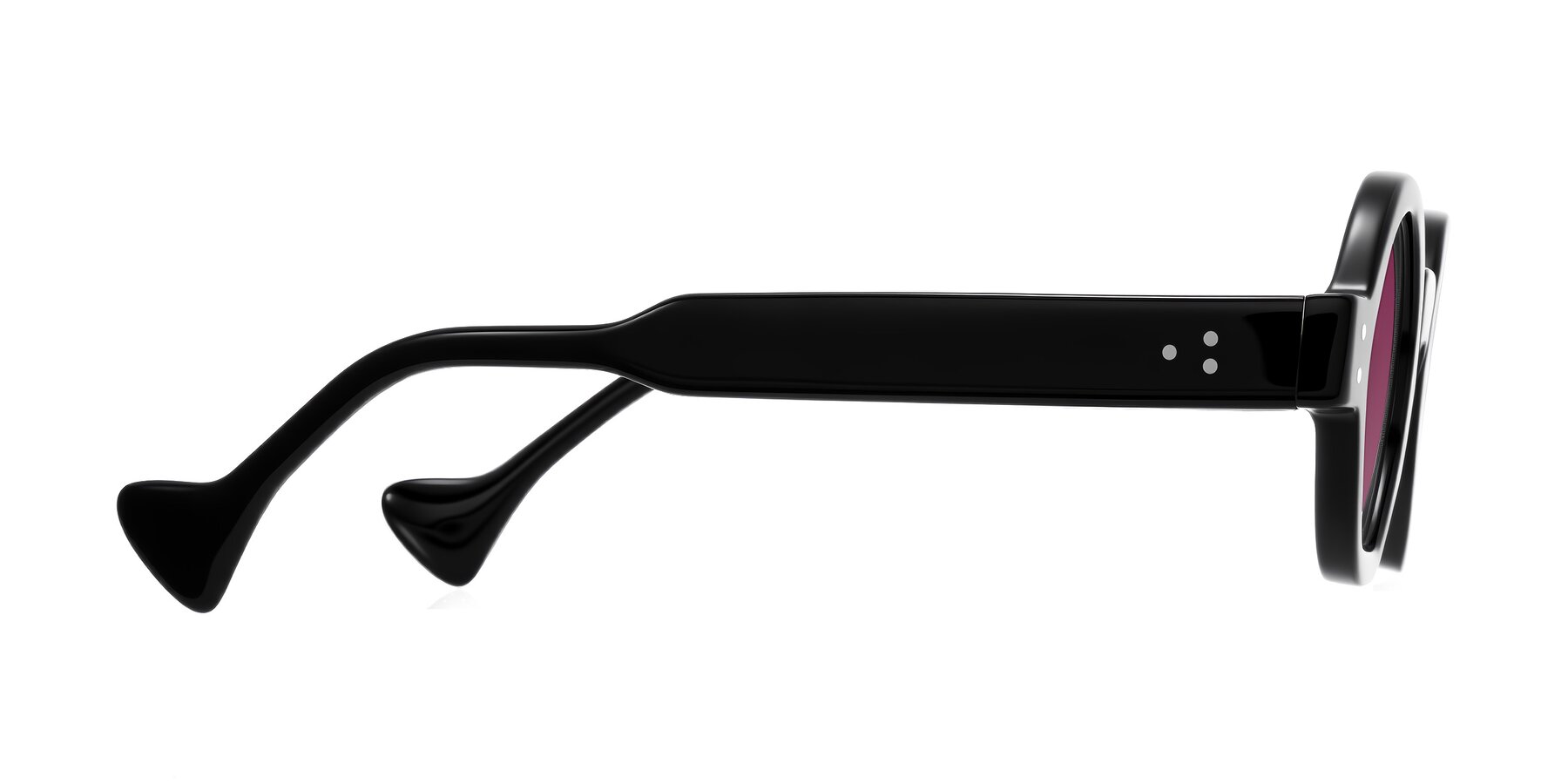 Side of Tzivara in Black with Wine Tinted Lenses