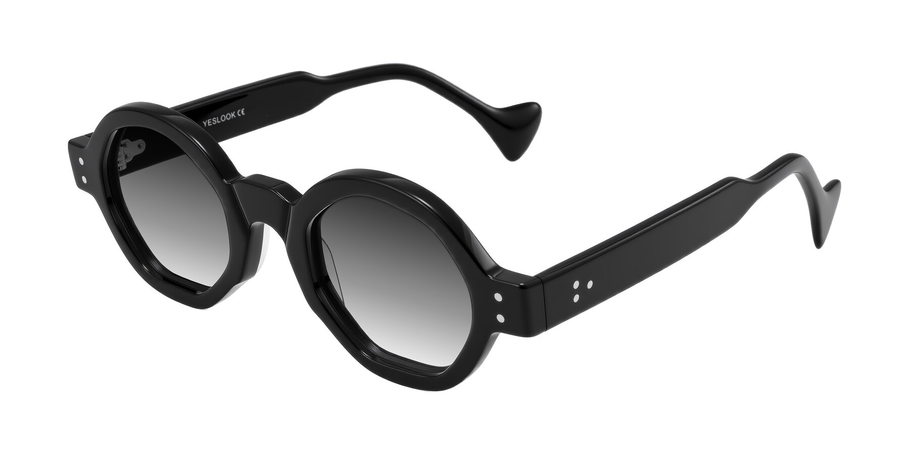Angle of Tzivara in Black with Gray Gradient Lenses