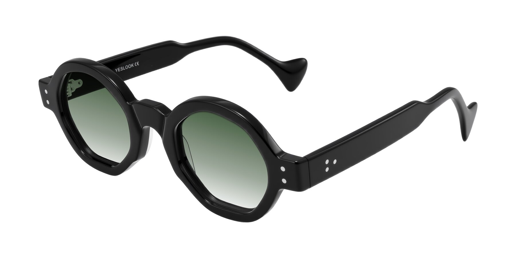 Angle of Tzivara in Black with Green Gradient Lenses
