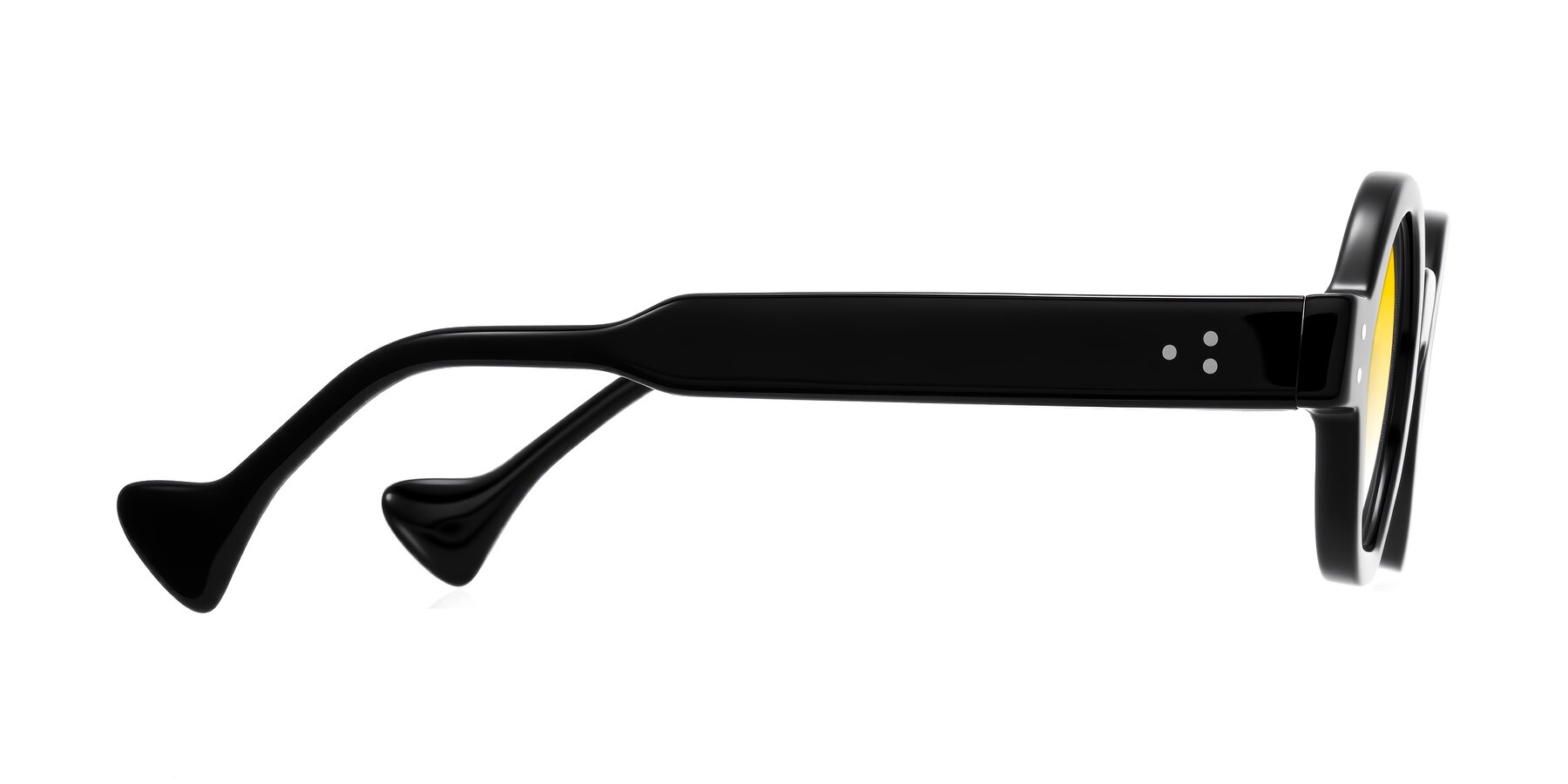 Side of Tzivara in Black with Yellow Gradient Lenses