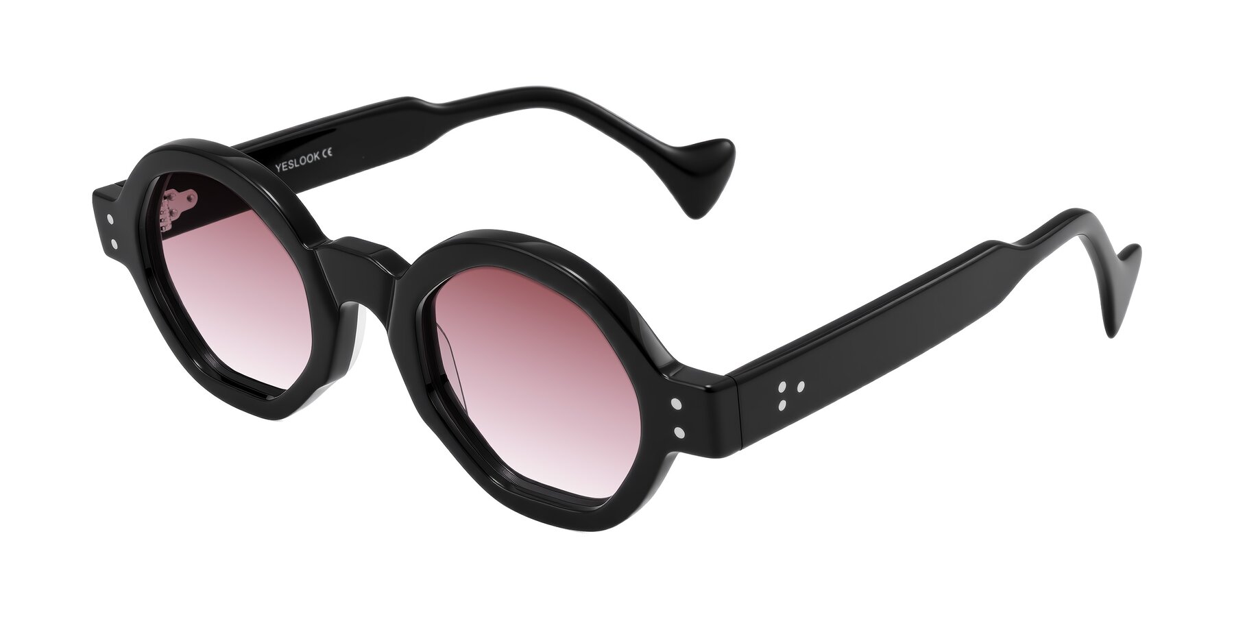 Angle of Tzivara in Black with Garnet Gradient Lenses