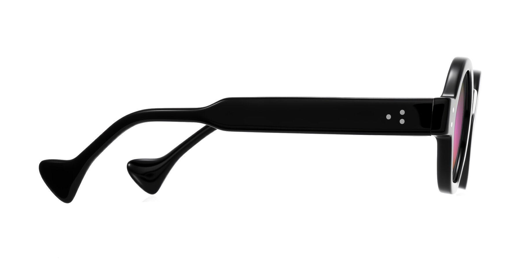 Side of Tzivara in Black with Pink Mirrored Lenses