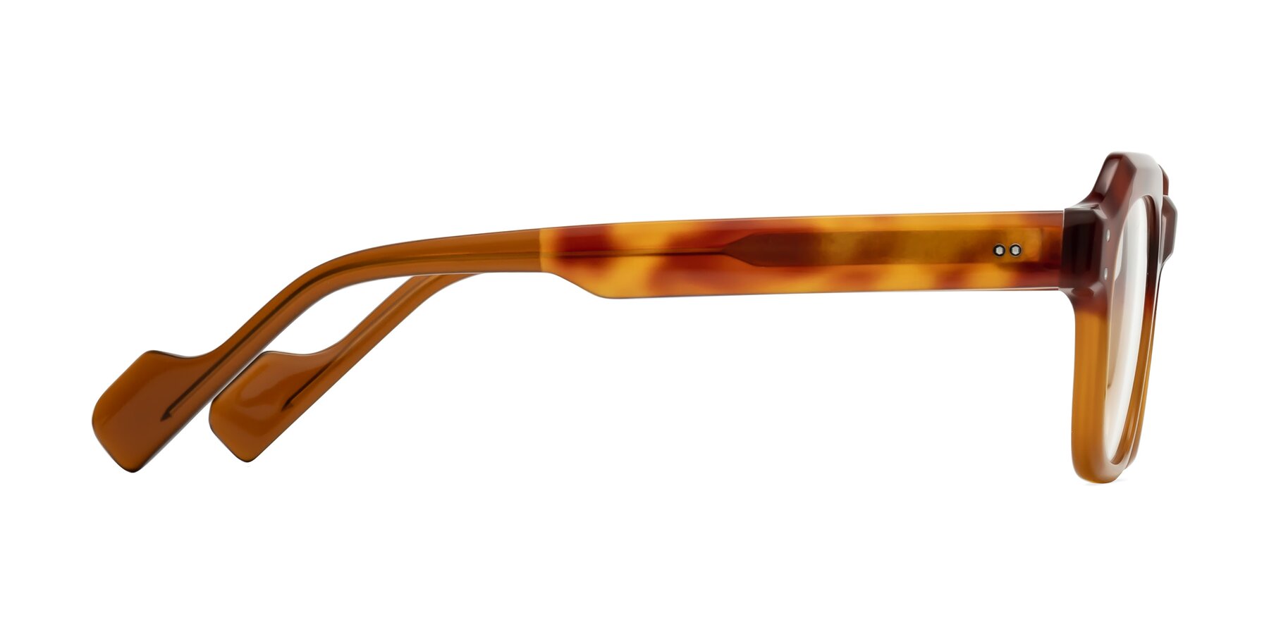 Tortoise/ Pumpkin Retro-Vintage Geometric Full-Rim Eyeglasses - Fizul