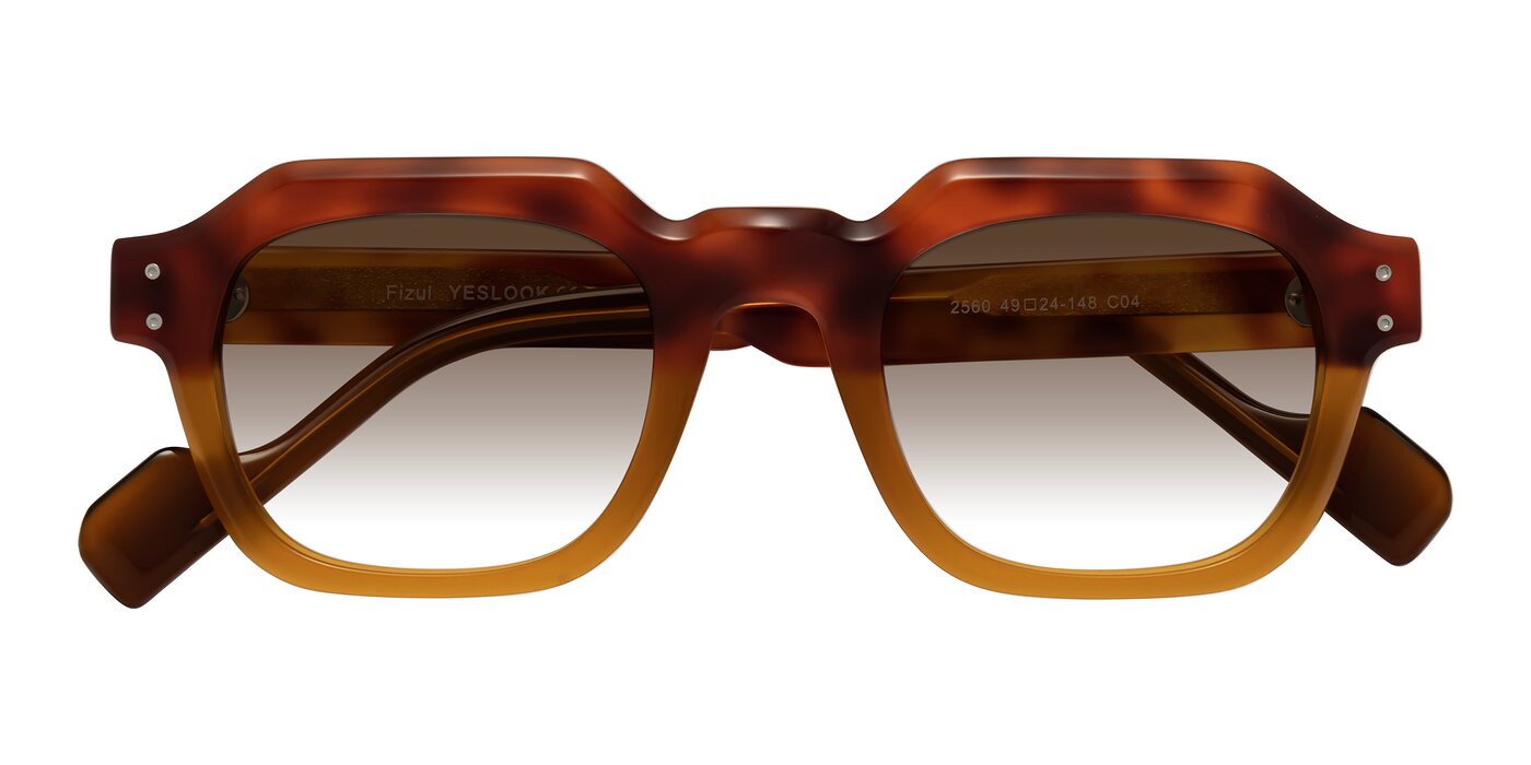 Fizul - Tortoise/Pumpkin Gradient Sunglasses