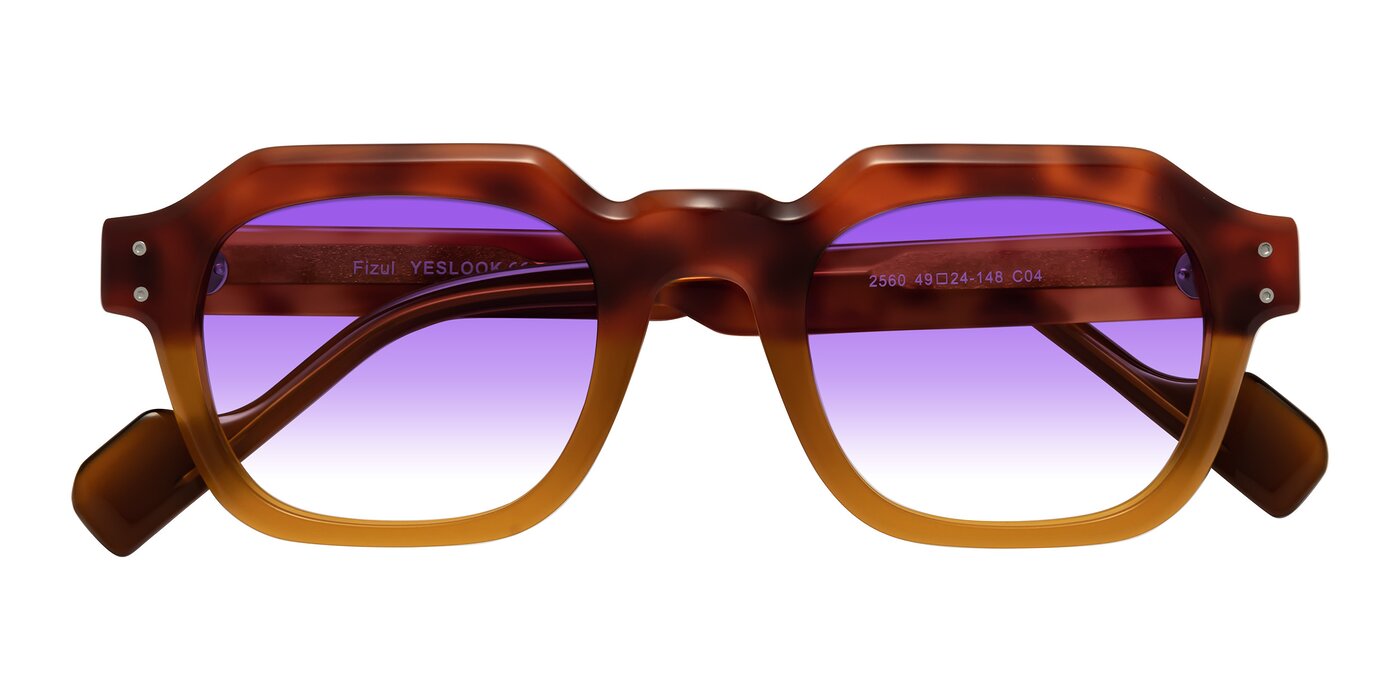 Fizul - Tortoise/ Pumpkin Gradient Sunglasses