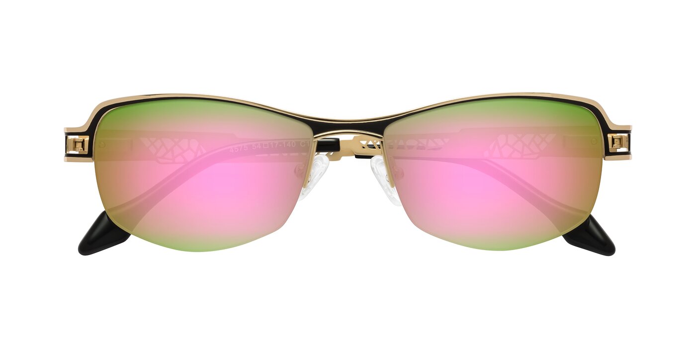 Tejeda - Gold/Black Flash Mirrored Sunglasses