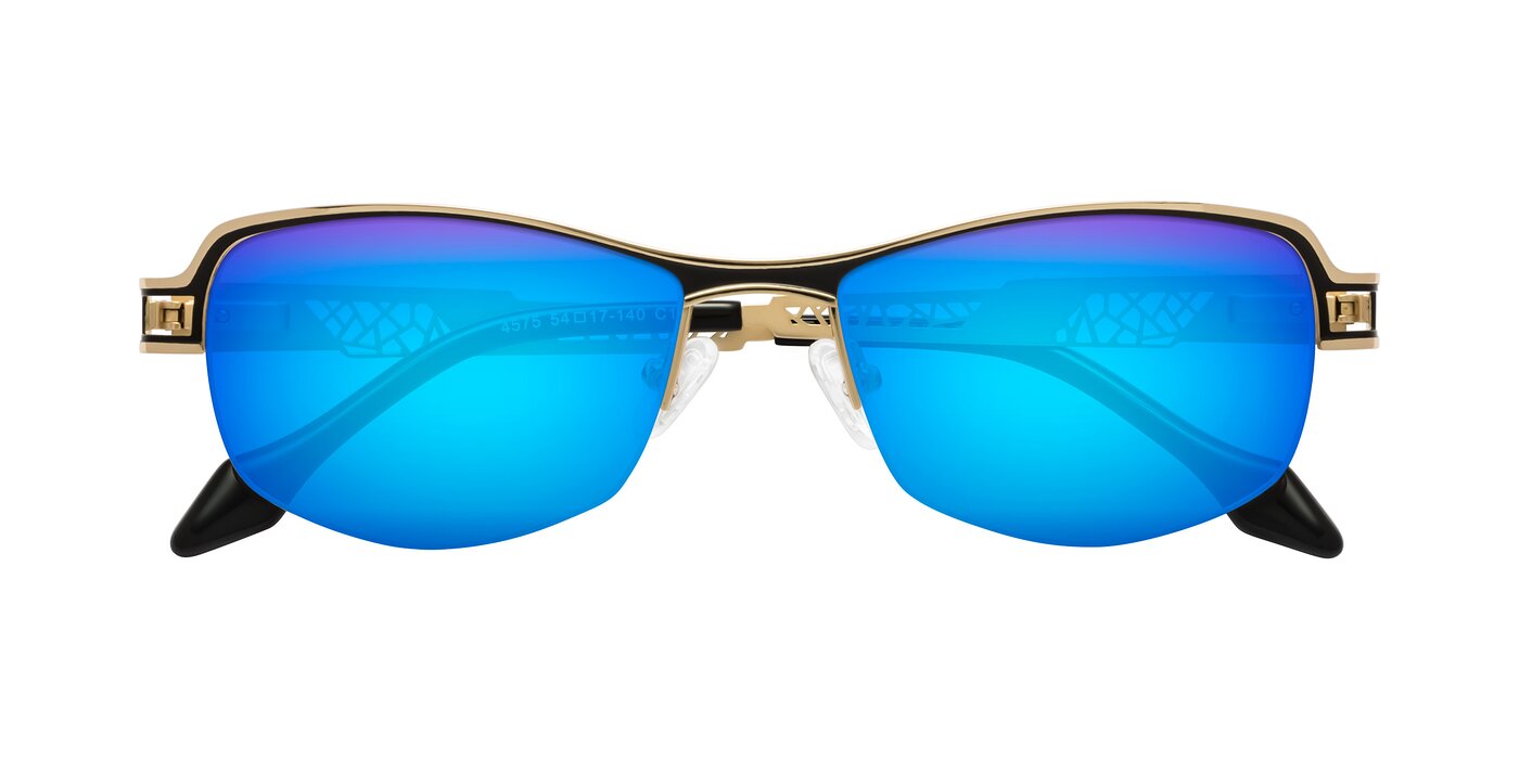 Tejeda - Gold/Black Flash Mirrored Sunglasses