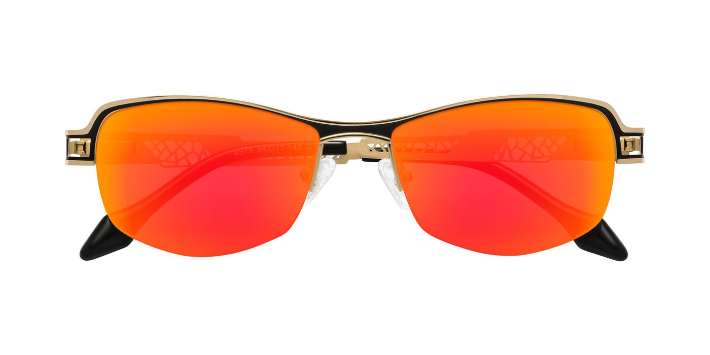 Tejeda - Gold/Black Flash Mirrored Sunglasses