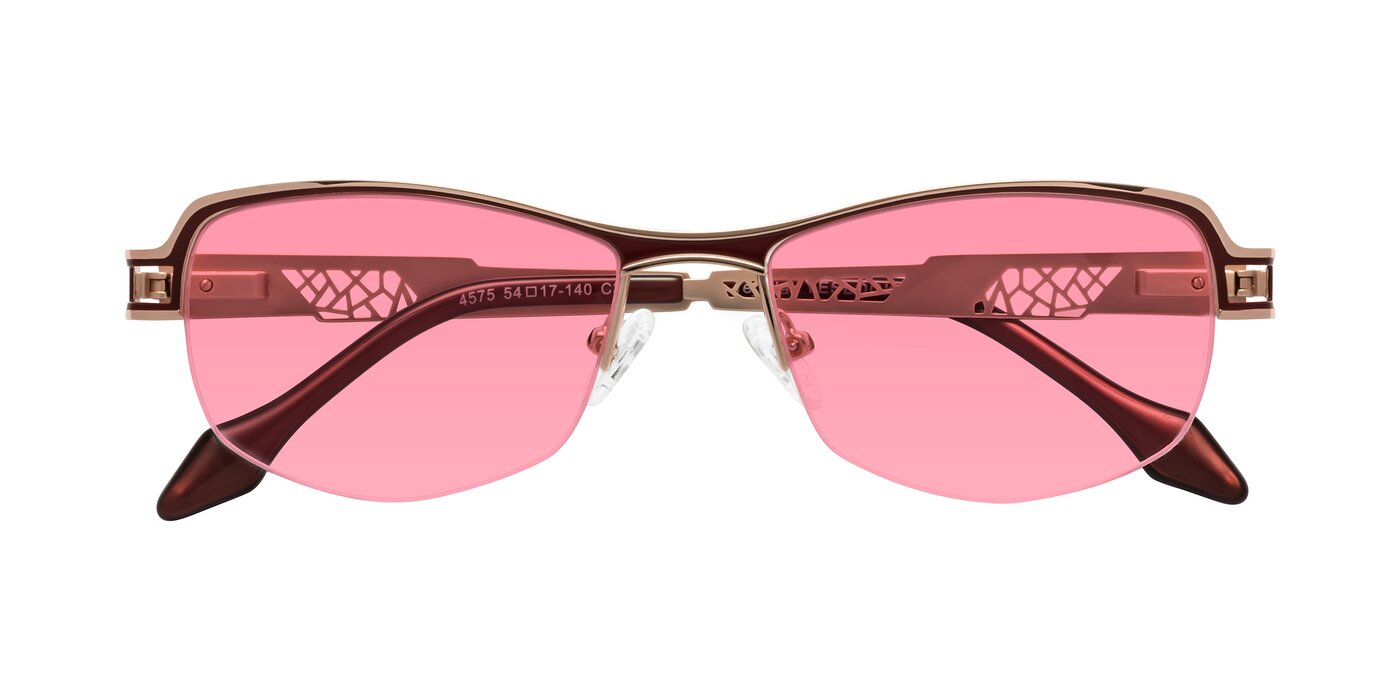 Tejeda - Rose Gold/Red Tinted Sunglasses