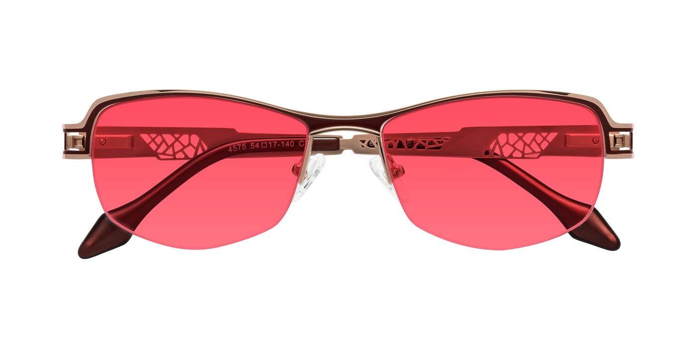 Tejeda - Rose Gold/Red Tinted Sunglasses