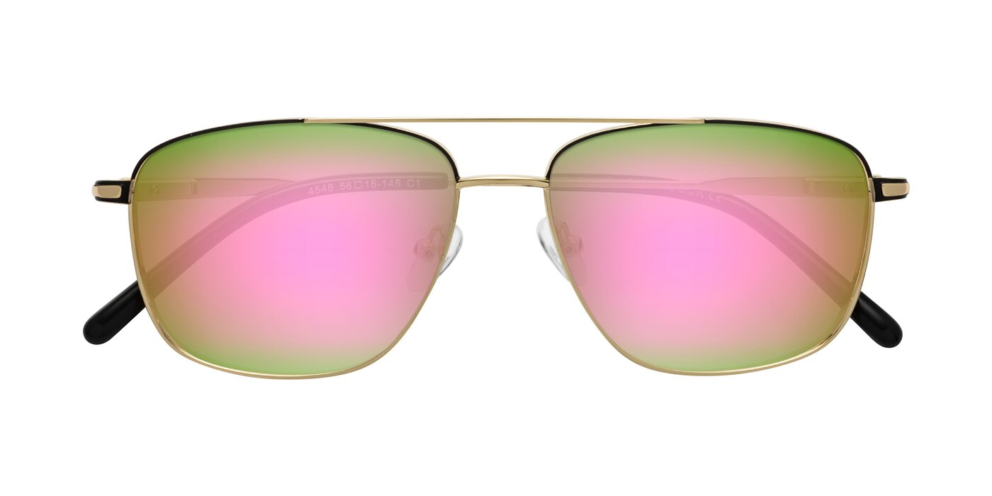 Determined - Gold/Black Flash Mirrored Sunglasses