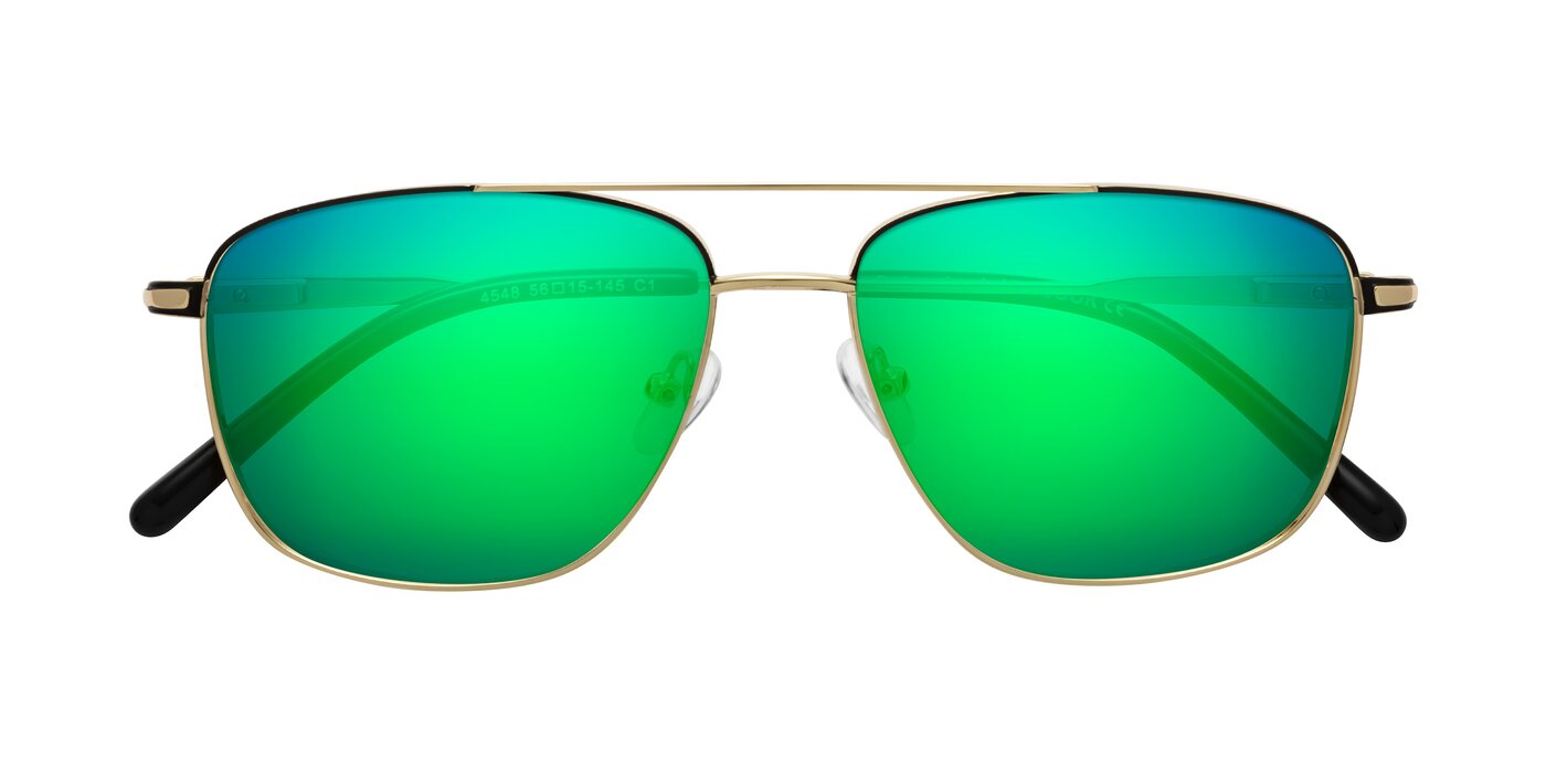 Determined - Gold / Black Flash Mirrored Sunglasses