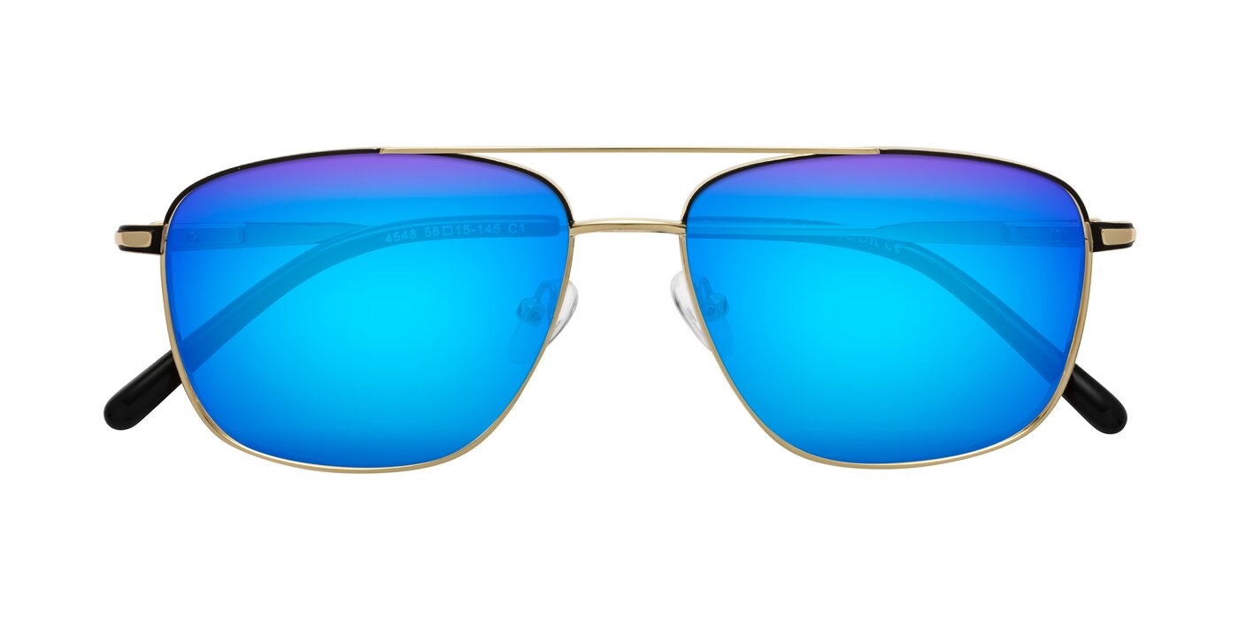 Determined - Gold / Black Flash Mirrored Sunglasses