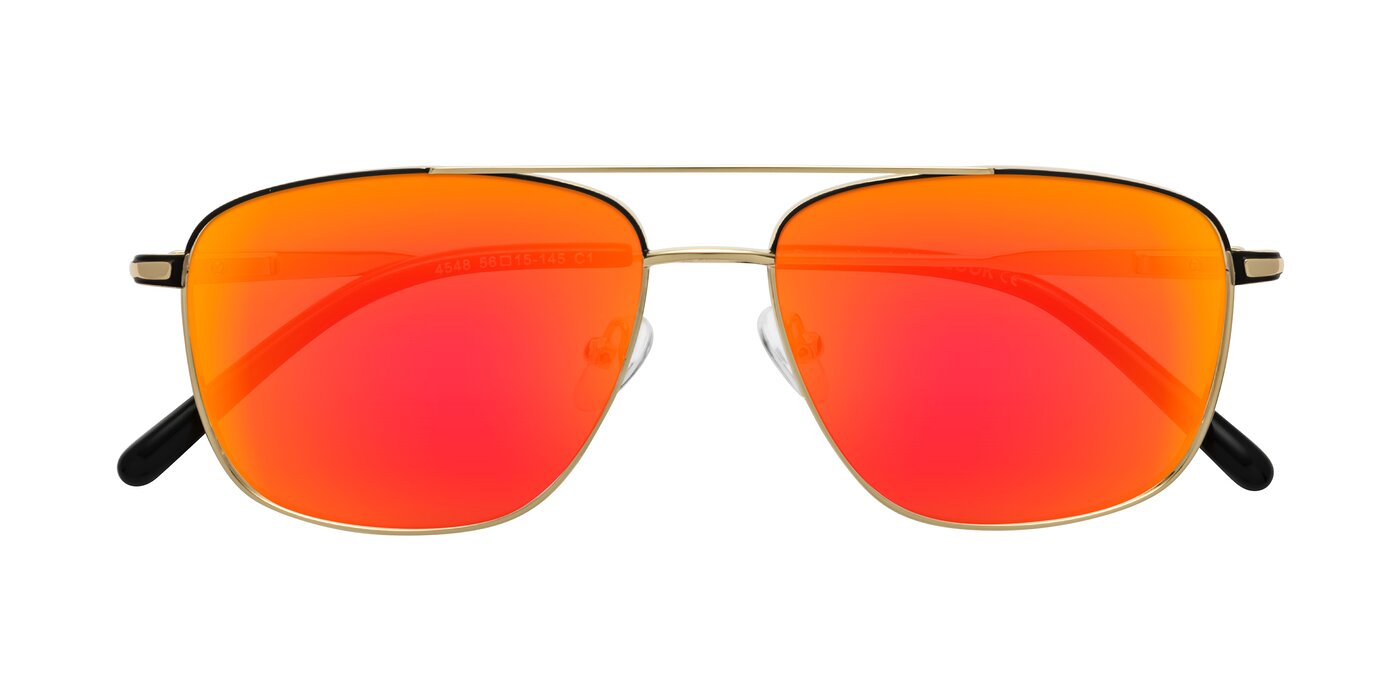 Determined - Gold / Black Flash Mirrored Sunglasses