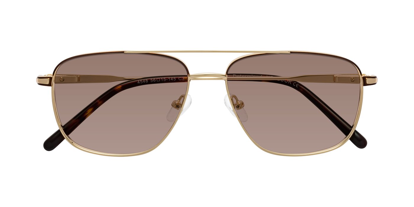 Determined - Gold / Brown Tinted Sunglasses