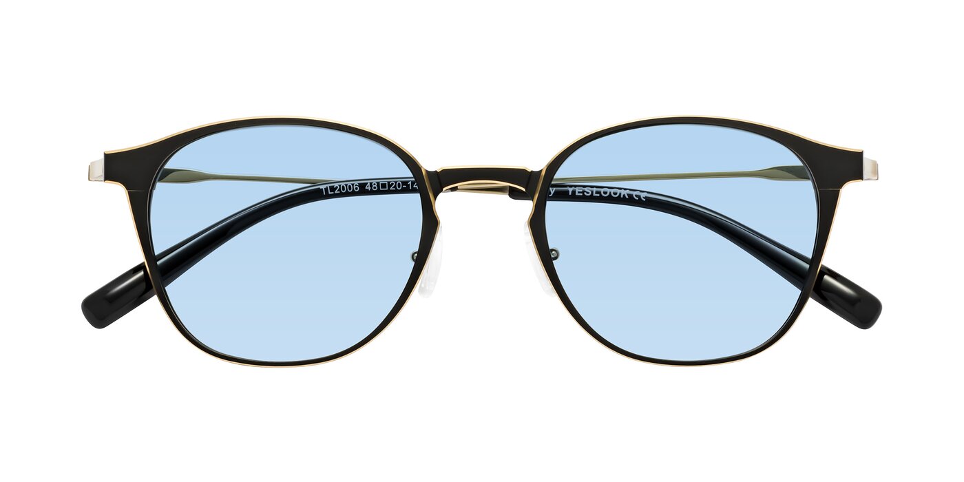 Lzzy - Metallic Black/Gold Tinted Sunglasses