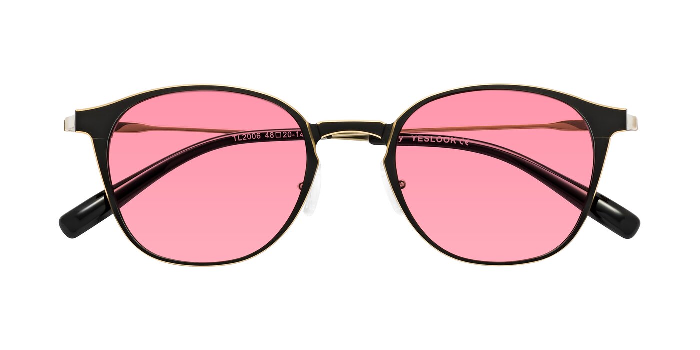 Lzzy - Metallic Black/Gold Tinted Sunglasses