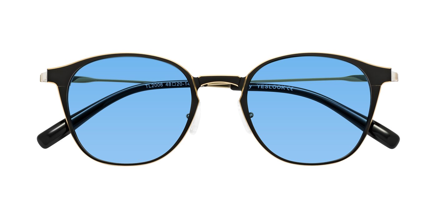 Lzzy - Metallic Black/Gold Tinted Sunglasses