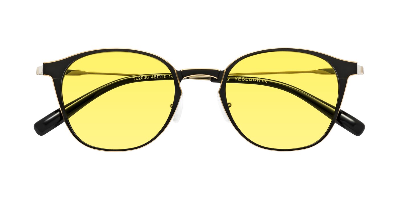 Lzzy - Metallic Black/Gold Tinted Sunglasses