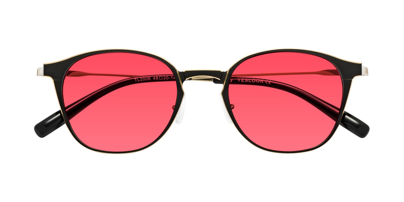 Lzzy - Metallic Black/Gold Tinted Sunglasses