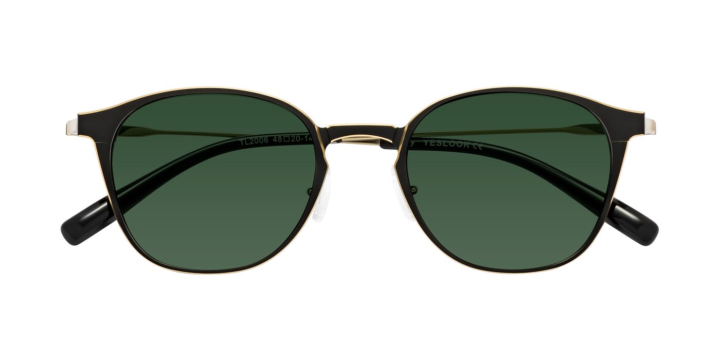 Lzzy - Metallic Black/Gold Tinted Sunglasses