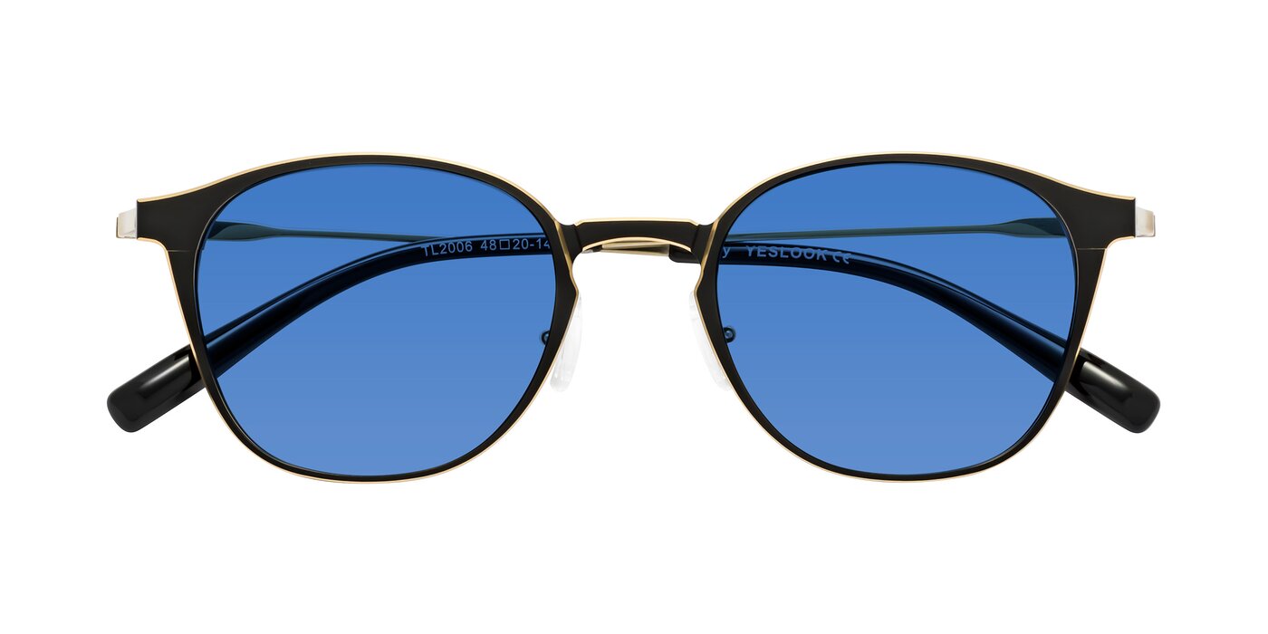 Lzzy - Metallic Black/Gold Tinted Sunglasses