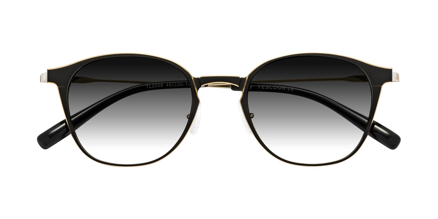 Lzzy - Metallic Black/Gold Gradient Sunglasses
