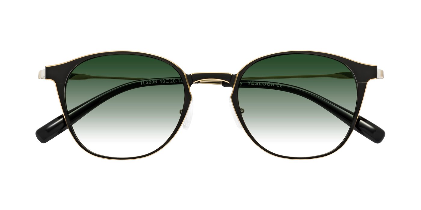 Lzzy - Metallic Black/Gold Gradient Sunglasses