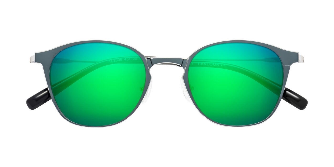 Lzzy - Metallic Haze Blue/Silver Flash Mirrored Sunglasses