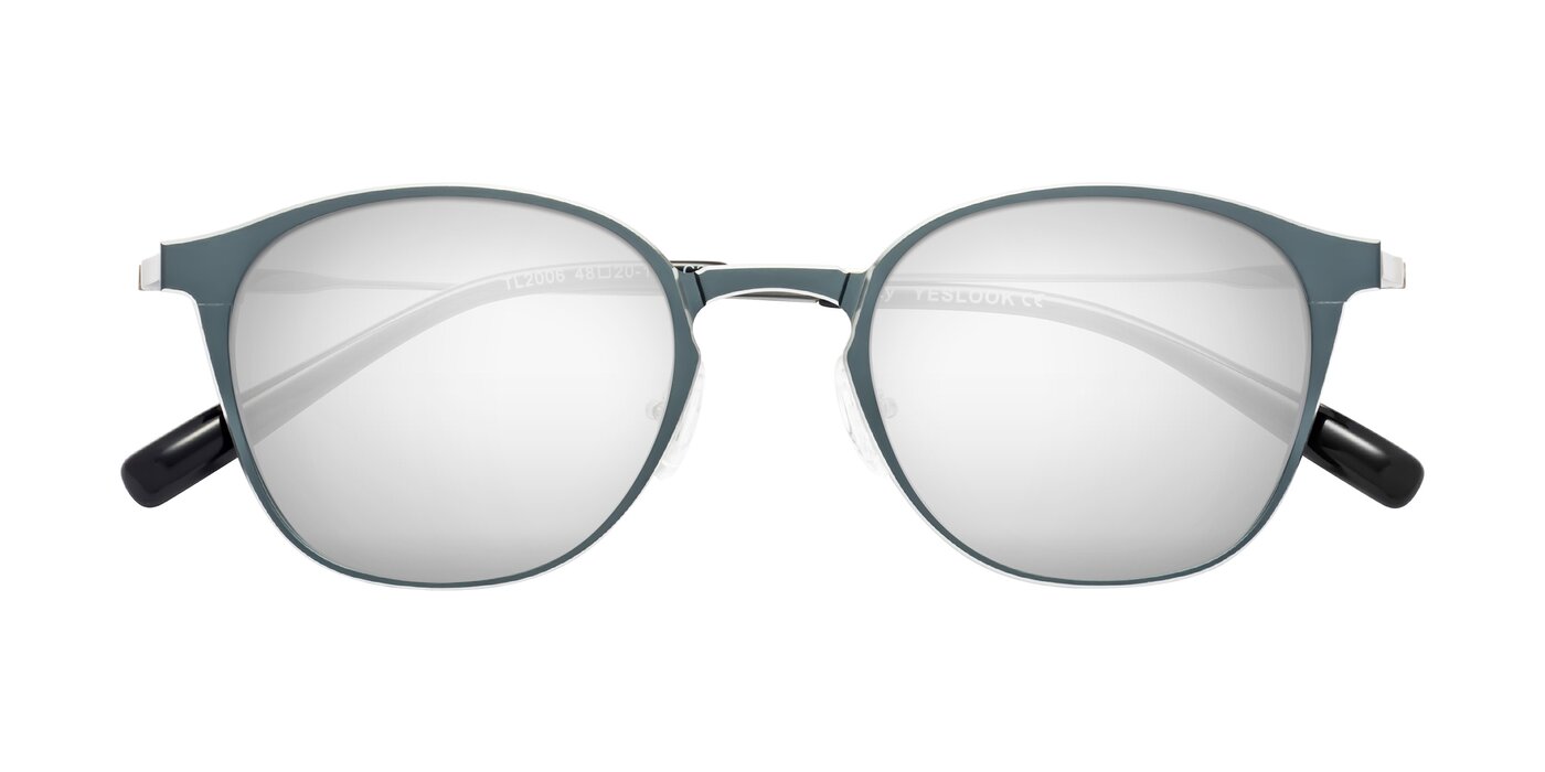 Lzzy - Metallic Haze Blue/Silver Flash Mirrored Sunglasses
