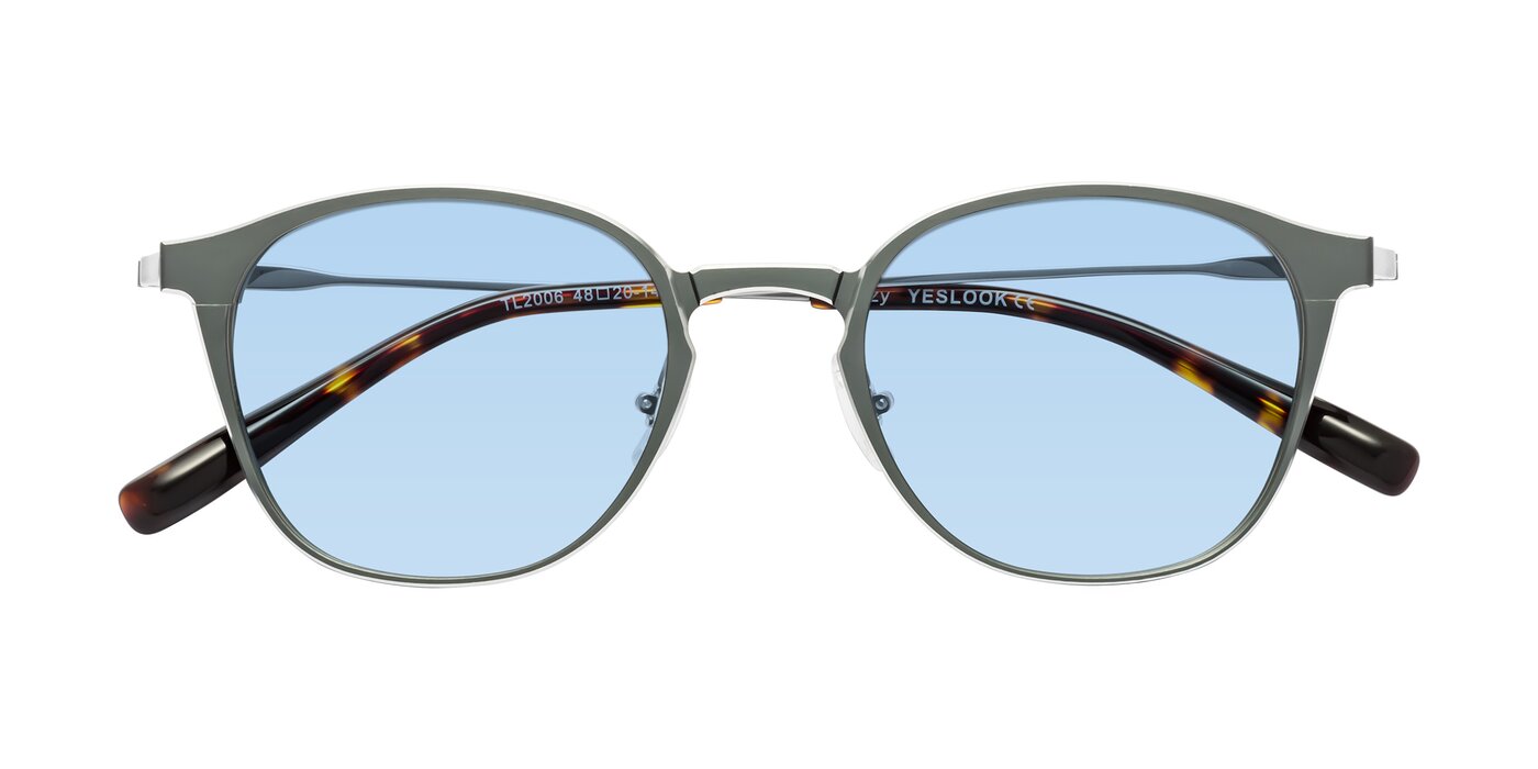 Lzzy - Metallic Gray/Silver Tinted Sunglasses