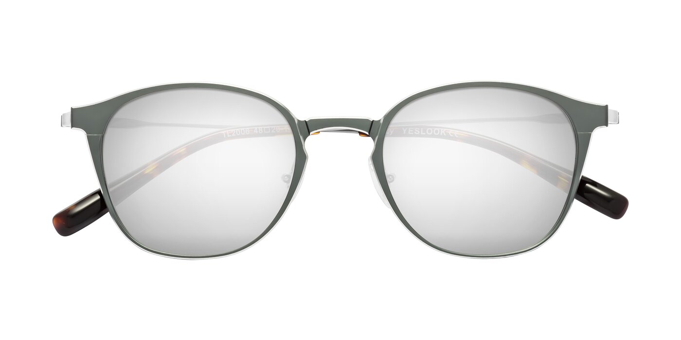 Lzzy - Metallic Gray/Silver Flash Mirrored Sunglasses